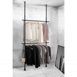 WENKO Étagère télescopique Herkules Basic - Acier - Noir -Vestiaires Soldes 1000214316 200529 15411400040 MOOD DETAILS P000000001000214316 mood