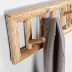 Naturoo Porte-manteau mural Woodbine - Teck massif -Vestiaires Soldes 1000215271 200612 09121100016 DETAILS P000000001000215271