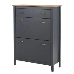 Maison Belfort Meuble à chaussures Rivery - Pin massif - Anthracite