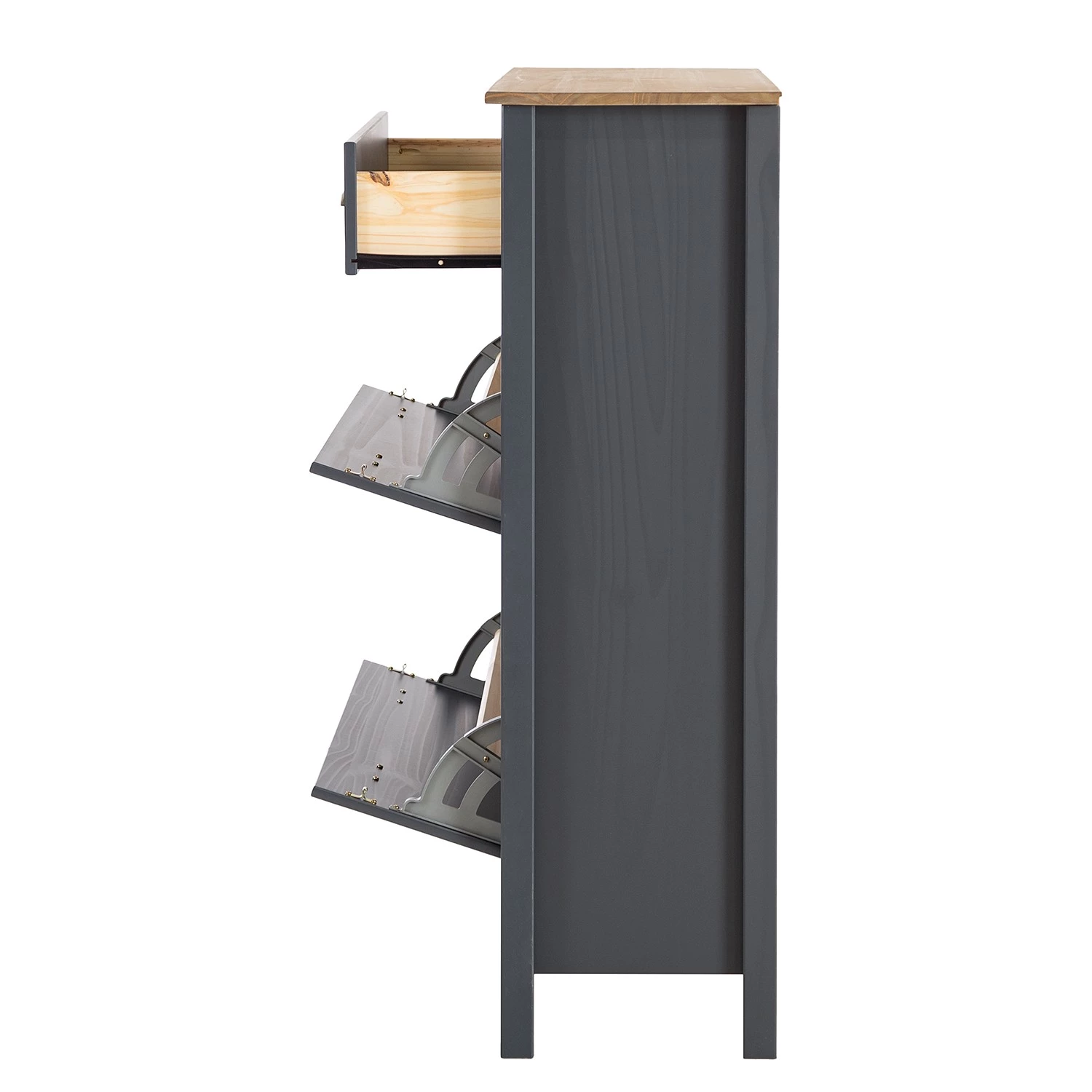 Maison Belfort Meuble à chaussures Rivery - Pin massif - Anthracite 5 Maison Belfort Meuble à chaussures Rivery - Pin massif - Anthracite – Image 5