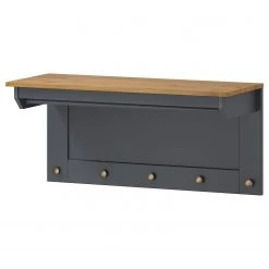 Maison Belfort Porte-manteau mural Rivery II - Pin massif - Anthracite