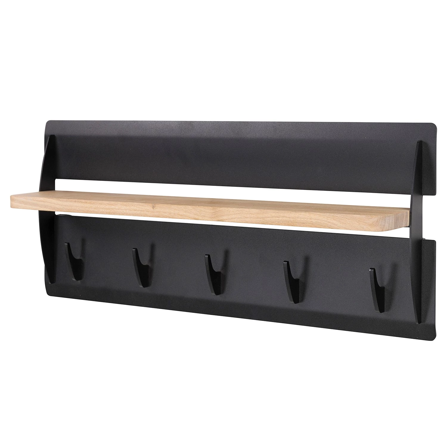 Red Living Porte-manteaux mural Moreau - Chêne massif / Métal - Chêne / Noir - Largeur : 70 cm 1 Red Living Porte-manteaux mural Moreau - Chêne massif / Métal - Chêne / Noir - Largeur : 70 cm