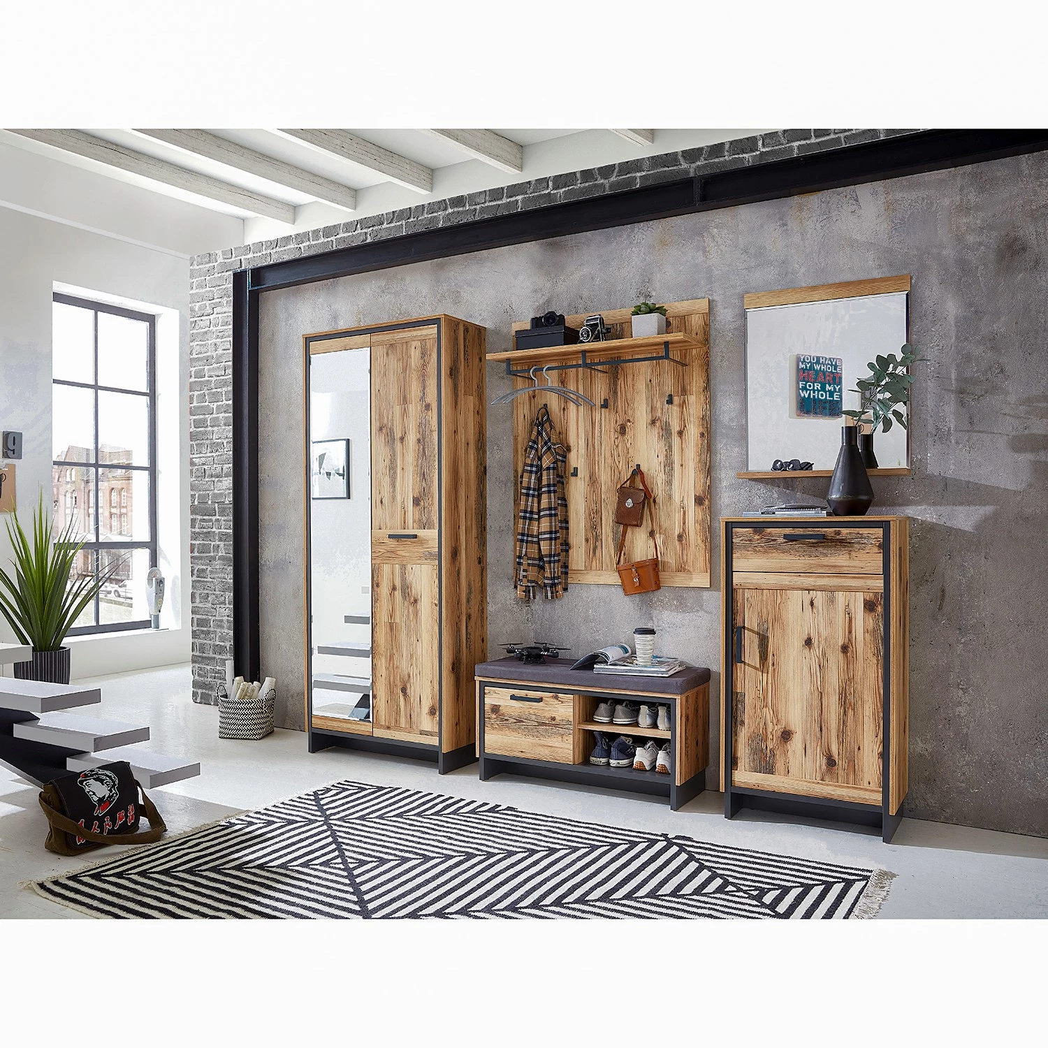 Ridgevalley Meuble à chaussures Priay I - Imitation mélèze / Graphite 4 Ridgevalley Meuble à chaussures Priay I - Imitation mélèze / Graphite – Image 4