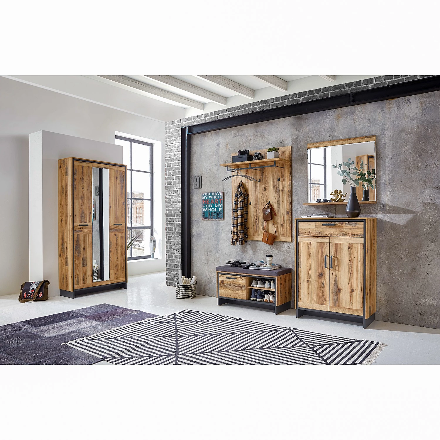 Ridgevalley Meuble à chaussures Priay II - Imitation mélèze / Graphite 4 Ridgevalley Meuble à chaussures Priay II - Imitation mélèze / Graphite – Image 4