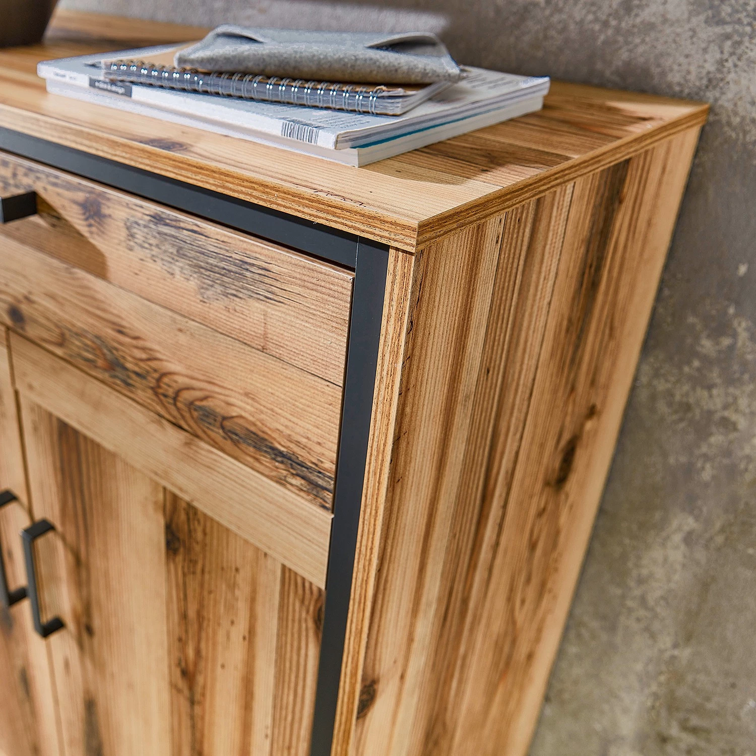 Ridgevalley Meuble à chaussures Priay II - Imitation mélèze / Graphite 6 Ridgevalley Meuble à chaussures Priay II - Imitation mélèze / Graphite – Image 6