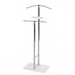 Loftscape Valet de chambre Richman - Métal - Chrome / Blanc