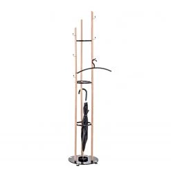 Naturoo Porte-manteaux Cowden - Métal - Imitation hêtre / Noir