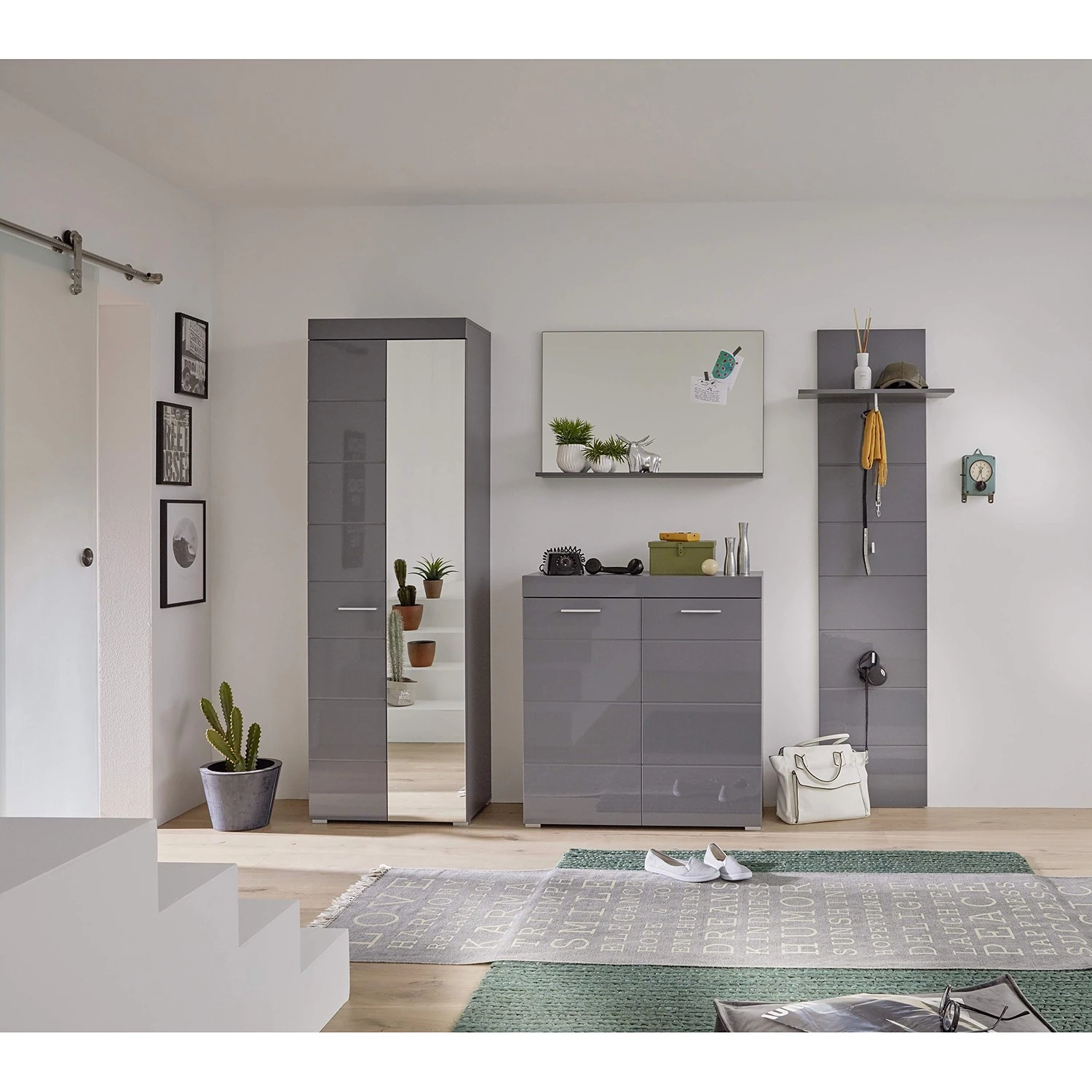 Trendteam Meubles à chaussures Amanda - Gris brillant 3 Trendteam Meubles à chaussures Amanda - Gris brillant – Image 3