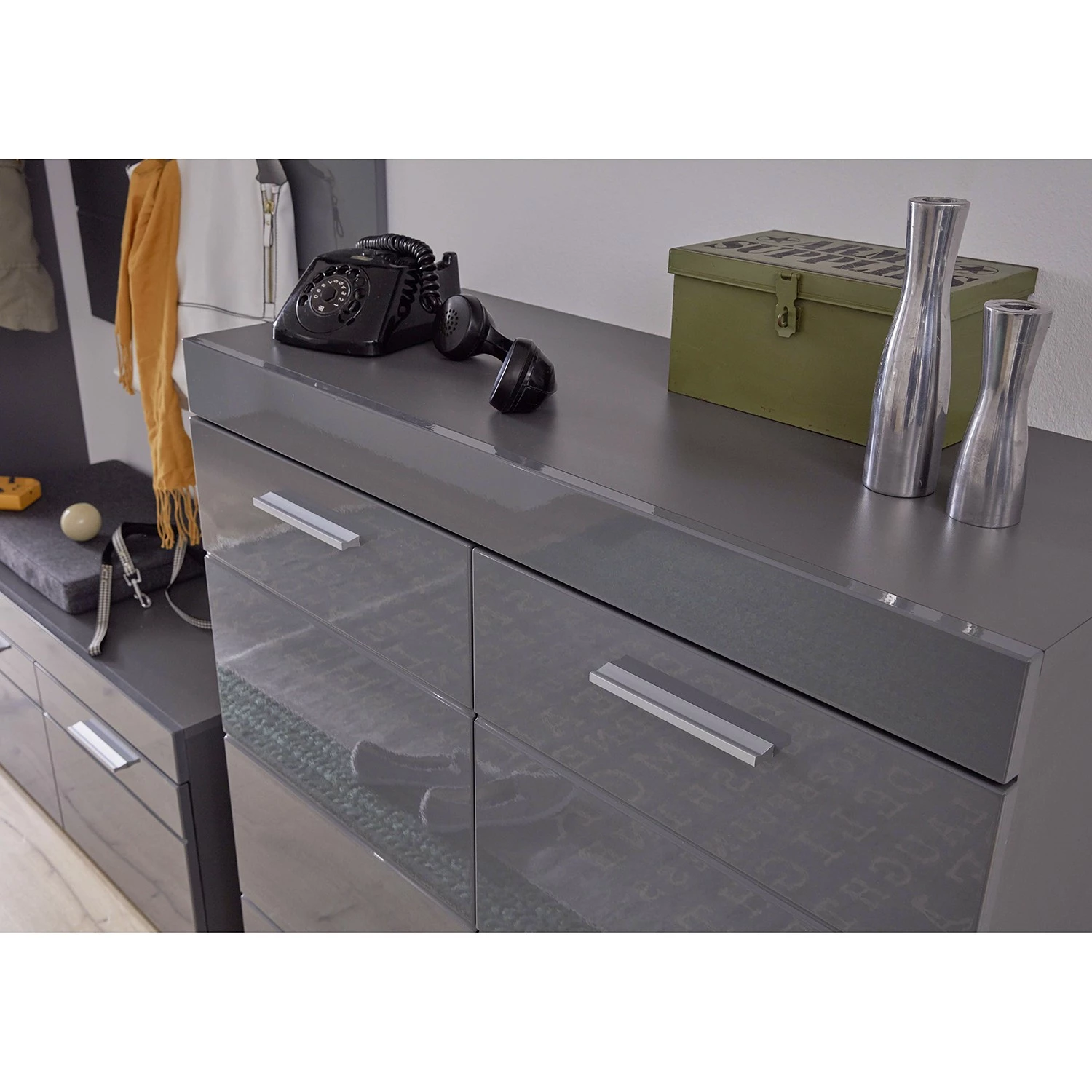 Trendteam Meubles à chaussures Amanda - Gris brillant 6 Trendteam Meubles à chaussures Amanda - Gris brillant – Image 6