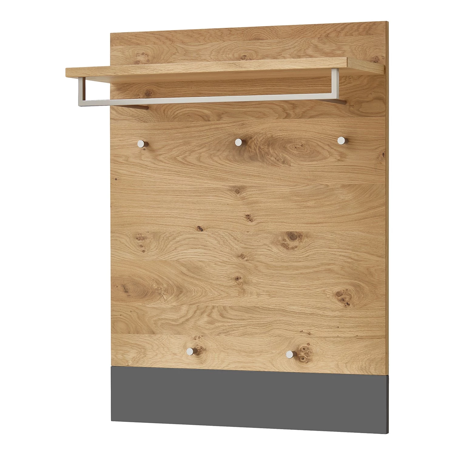 Voss Porte-manteau mural Levio I - Placage en bois véritable - Chêne - Gris - Largeur : 80 cm 1 Voss Porte-manteau mural Levio I - Placage en bois véritable - Chêne - Gris - Largeur : 80 cm
