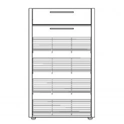 Voss Meuble à chaussures Levio II - Placage en bois véritable - Chêne - Noir - Largeur : 61 cm - Butoir à droite -Vestiaires Soldes 1000223955 210127 06174000011 SKETCH DETAILS P000000001000223955 sketch