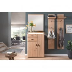 Naturoo Porte-manteau mural Ellinwood II - Placage en bois véritable / Métal - Chêne / Anthracite -Vestiaires Soldes 1000224401 200904 13091700025 MOOD DETAILS P000000001000224401 mood