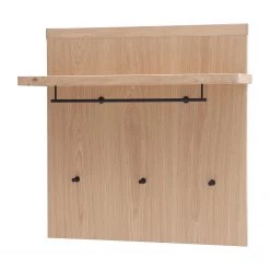 Naturoo Porte-manteau mural Ellinwood I - Placage en bois véritable / Métal - Chêne / Anthracite