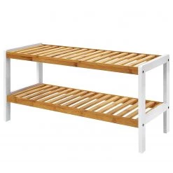 Norrwood Étagère à chaussures Mountville I - Bambou massif - Hauteur : 33 cm