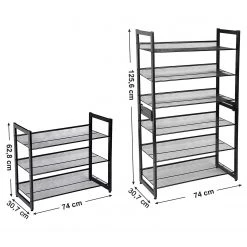 Loftscape Étagère à chaussures Heckfield I - Métal - Noir - Noir - Hauteur : 63 cm -Vestiaires Soldes 1000226115 200921 14243100176 SKETCH DETAILS P000000001000226115 sketch