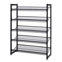 Loftscape Étagère à chaussures Heckfield I - Métal - Noir - Noir - Hauteur : 104 cm