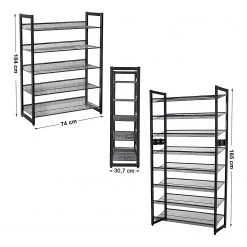 Loftscape Étagère à chaussures Heckfield I - Métal - Noir - Noir - Hauteur : 104 cm -Vestiaires Soldes 1000226121 200921 14250100214 SKETCH DETAILS P000000001000226121 sketch
