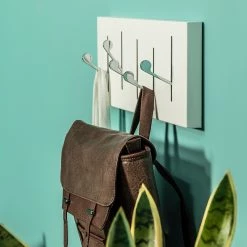 Loftscape Porte-manteau mural Horsley - Métal - Blanc / Chrome -Vestiaires Soldes 1000226414 200928 15145500014 MOOD DETAILS P000000001000226414 mood