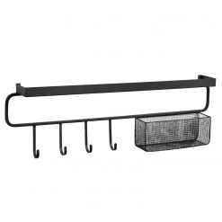 Red Living Porte-manteau mural Keysville - Métal - Noir