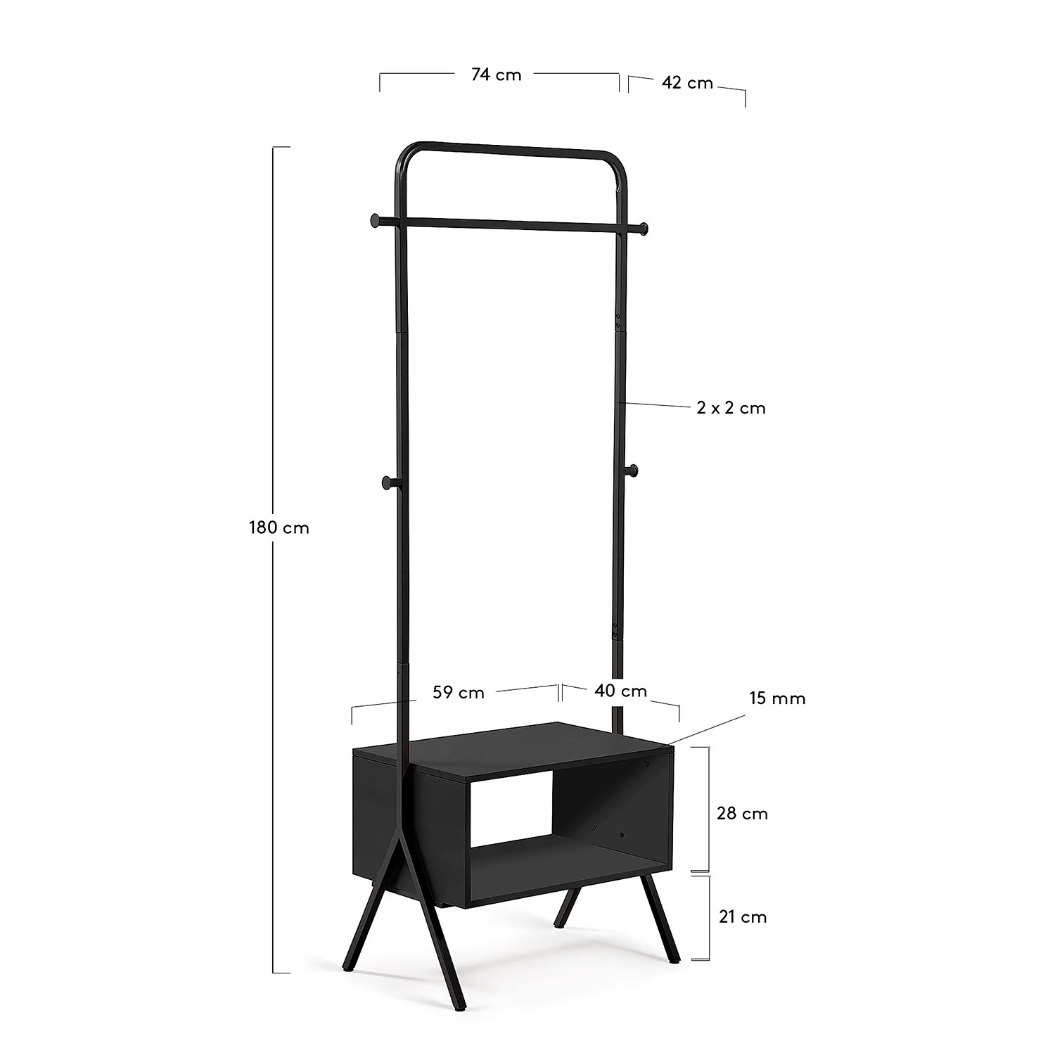 Red Living Portant à vêtements Waycross - Noir 9 Red Living Portant à vêtements Waycross - Noir – Image 9