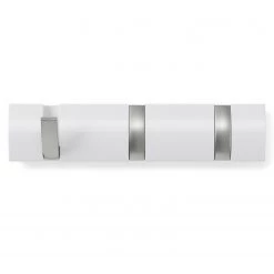 Umbra Porte-manteau mural Flip - Peuplier massif / Métal - Blanc - Largeur : 31 cm -Vestiaires Soldes 1000235447 201214 15131000008 DETAILS P000000001000235447