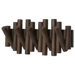 Umbra Porte-manteau mural Picket - Pin massif - Placage noyer véritable