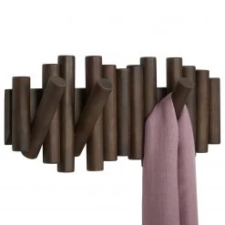 Umbra Porte-manteau mural Picket - Pin massif - Placage noyer véritable -Vestiaires Soldes 1000235473 201214 15131400260 DETAILS P000000001000235473