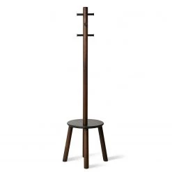 Umbra Porte-manteau Pillar - Hévéa massif - Placage noyer véritable -Vestiaires Soldes 1000235487 201214 15131600336 DETAILS P000000001000235487