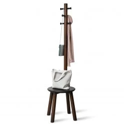 Umbra Porte-manteau Pillar - Hévéa massif - Placage noyer véritable -Vestiaires Soldes 1000235487 201214 15131600338 DETAILS P000000001000235487