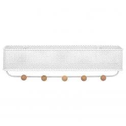 Umbra Porte-manteau mural Estique I - Métal / Hêtre massif - Blanc / Hêtre -Vestiaires Soldes 1000235496 201214 15131800426 DETAILS P000000001000235496