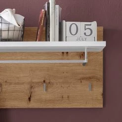 Loftscape Porte-manteau mural Liffre - Imitation chêne artisan / Blanc brillant -Vestiaires Soldes 1000237346 201230 13153200060 DETAILS P000000001000237346