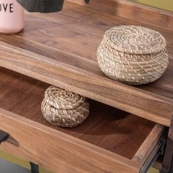 Red Living Vestiaire d’entrée Cuq I - Acacia massif / Métal - Acacia / Anthracite -Vestiaires Soldes 1000240829 210113 13412400165 DETAILS P000000001000240829