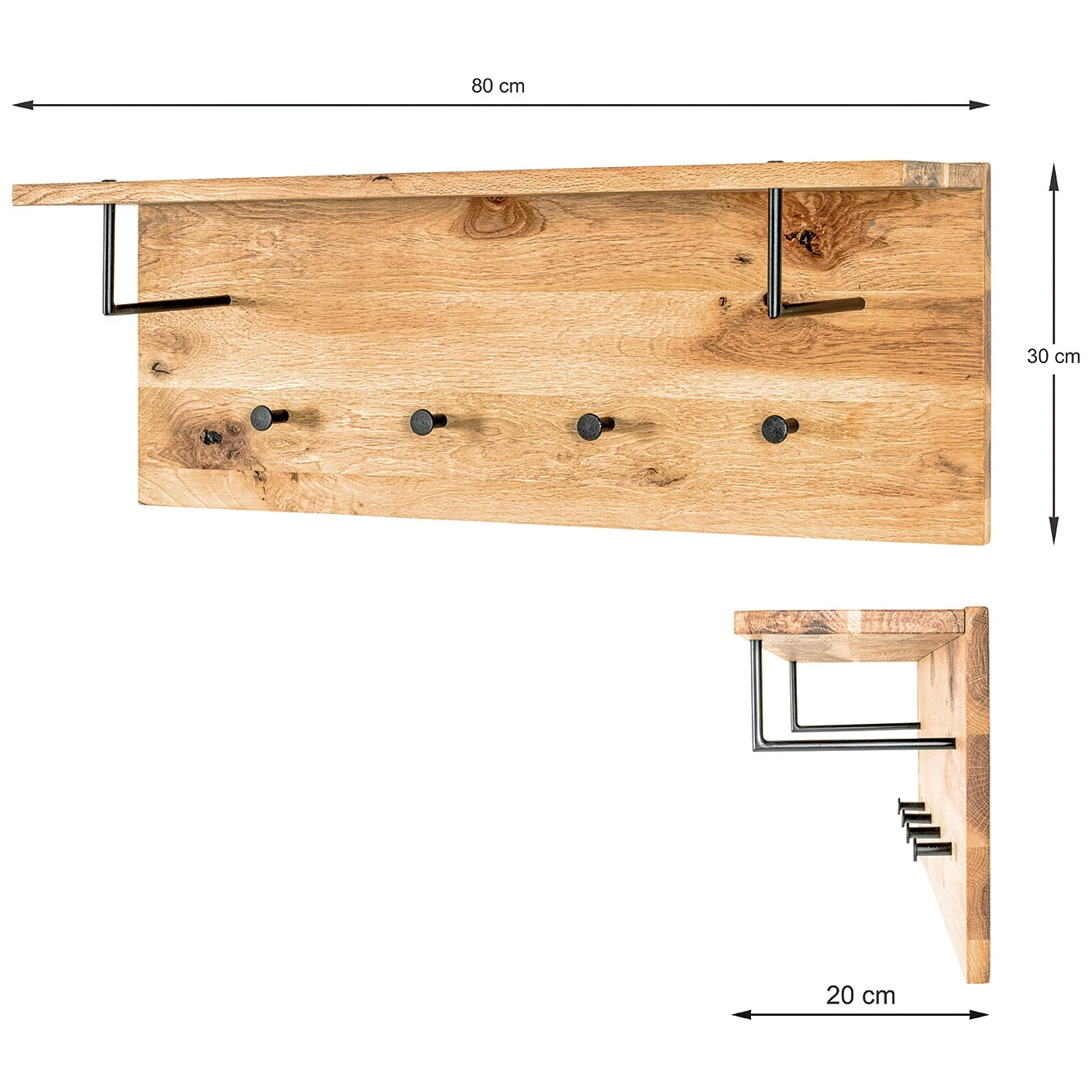 Red Living Porte-manteau mural Oderen - Bois massif - Marron 8 Red Living Porte-manteau mural Oderen - Bois massif - Marron – Image 8