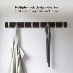 Umbra Porte-manteau mural Flip - Peuplier massif / Métal - Marron foncé - Largeur : 81 cm -Vestiaires Soldes 1000255856 210407 13373800024 DETAILS P000000001000255856