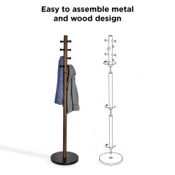 Umbra Porte-manteau Pillar - Partiellement en hévéa massif - Marron / Noir -Vestiaires Soldes 1000255877 210407 13421700214 DETAILS P000000001000255877