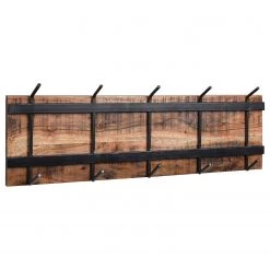 Naturoo Porte-manteau mural Le Russey I - Manguier massif / Métal - Manguier / Noir