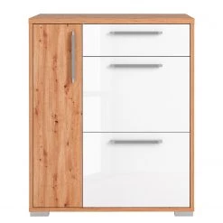 Maja Möbel Meuble à chaussures Vendo III - Blanc brillant / Imitation chêne à nœuds -Vestiaires Soldes 1000257965 210629 06412200071 DETAILS P000000001000257965