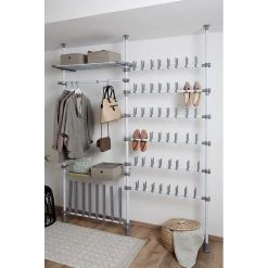 WENKO Porte-chaussures télescopique Herkules - Acier - Gris clair 11 WENKO Porte-chaussures télescopique Herkules - Acier - Gris clair -Vestiaires Soldes 1000260931 210423 13322100060 MOOD DETAILS P000000001000260931 mood