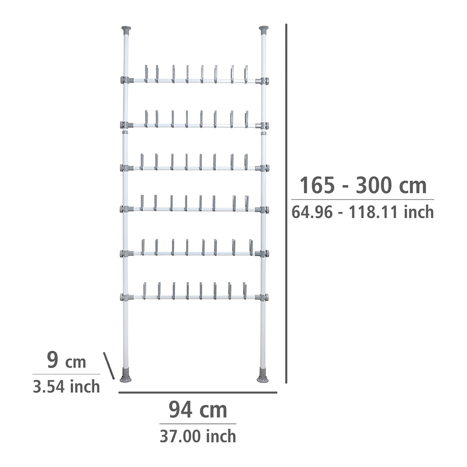 WENKO Porte-chaussures télescopique Herkules - Acier - Gris clair 9 WENKO Porte-chaussures télescopique Herkules - Acier - Gris clair – Image 9