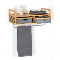 WENKO Porte-manteau mural Bahari - Bambou massif - Gris -Vestiaires Soldes 1000260938 210715 14010900004 MOOD DETAILS P000000001000260938 mood