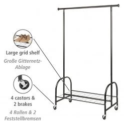 WENKO Porte-manteau Profi - Métal - Noir -Vestiaires Soldes 1000260946 210423 13345300157 DETAILS P000000001000260946