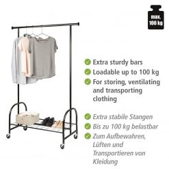 WENKO Porte-manteau Profi - Métal - Noir -Vestiaires Soldes 1000260946 210423 13345500158 DETAILS P000000001000260946