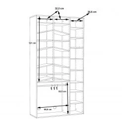 Loftscape Armoire à chaussures Syote - Blanc brillant -Vestiaires Soldes 1000264579 210505 14340800107 SKETCH DETAILS P000000001000264579 sketch