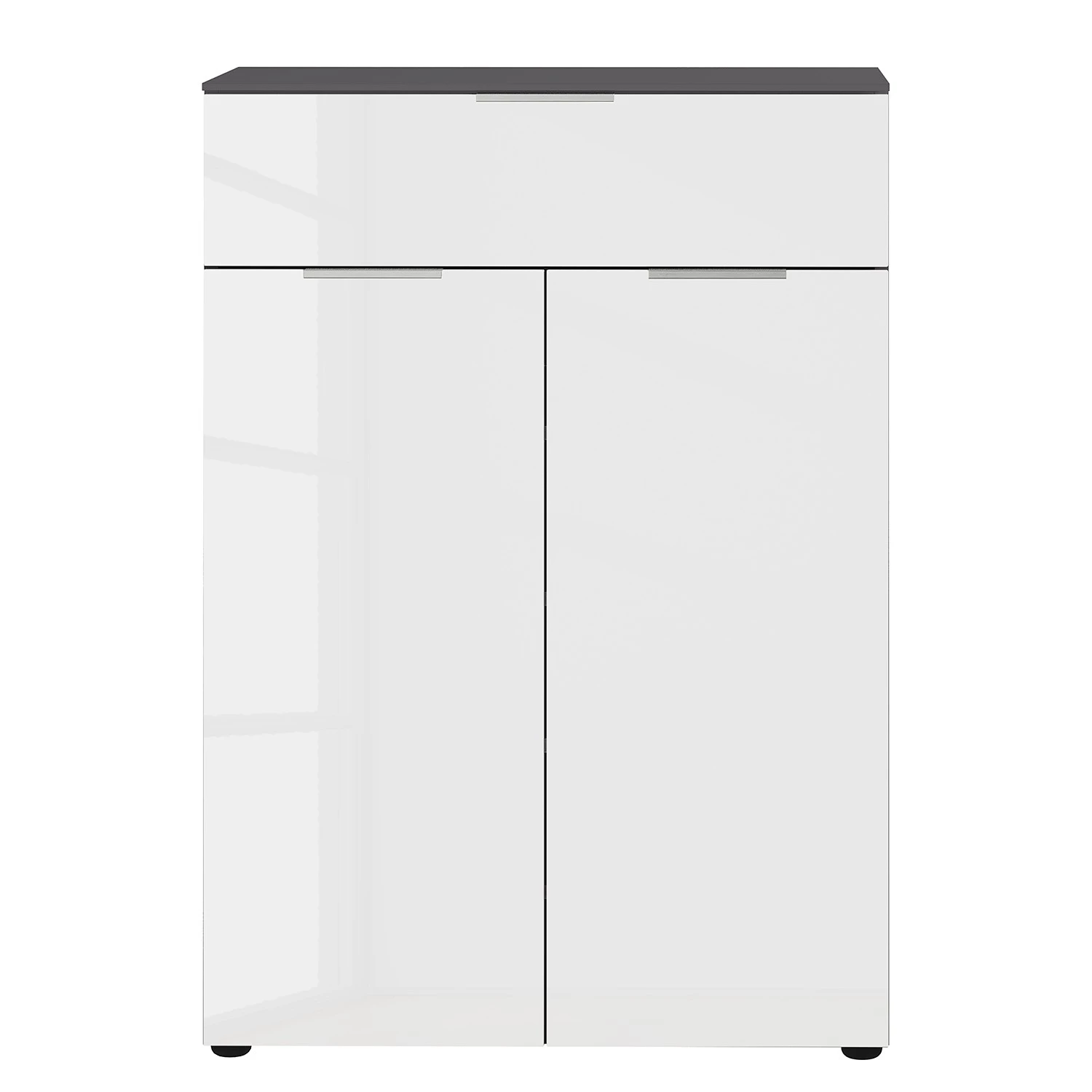 Germania Meuble à chaussures Rimini - Verre - Blanc / Graphite 4 Germania Meuble à chaussures Rimini - Verre - Blanc / Graphite – Image 4