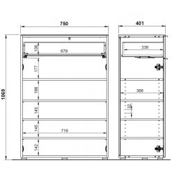 Germania Meuble à chaussures Rimini - Verre - Blanc / Graphite 10 Germania Meuble à chaussures Rimini - Verre - Blanc / Graphite -Vestiaires Soldes 1000266166 210521 07003300009 SKETCH DETAILS P000000001000266166 sketch