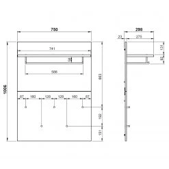 Germania Porte-manteau mural Rimini - Verre - Blanc / Graphite 8 Germania Porte-manteau mural Rimini - Verre - Blanc / Graphite -Vestiaires Soldes 1000266174 210521 07323500045 SKETCH DETAILS P000000001000266174 sketch