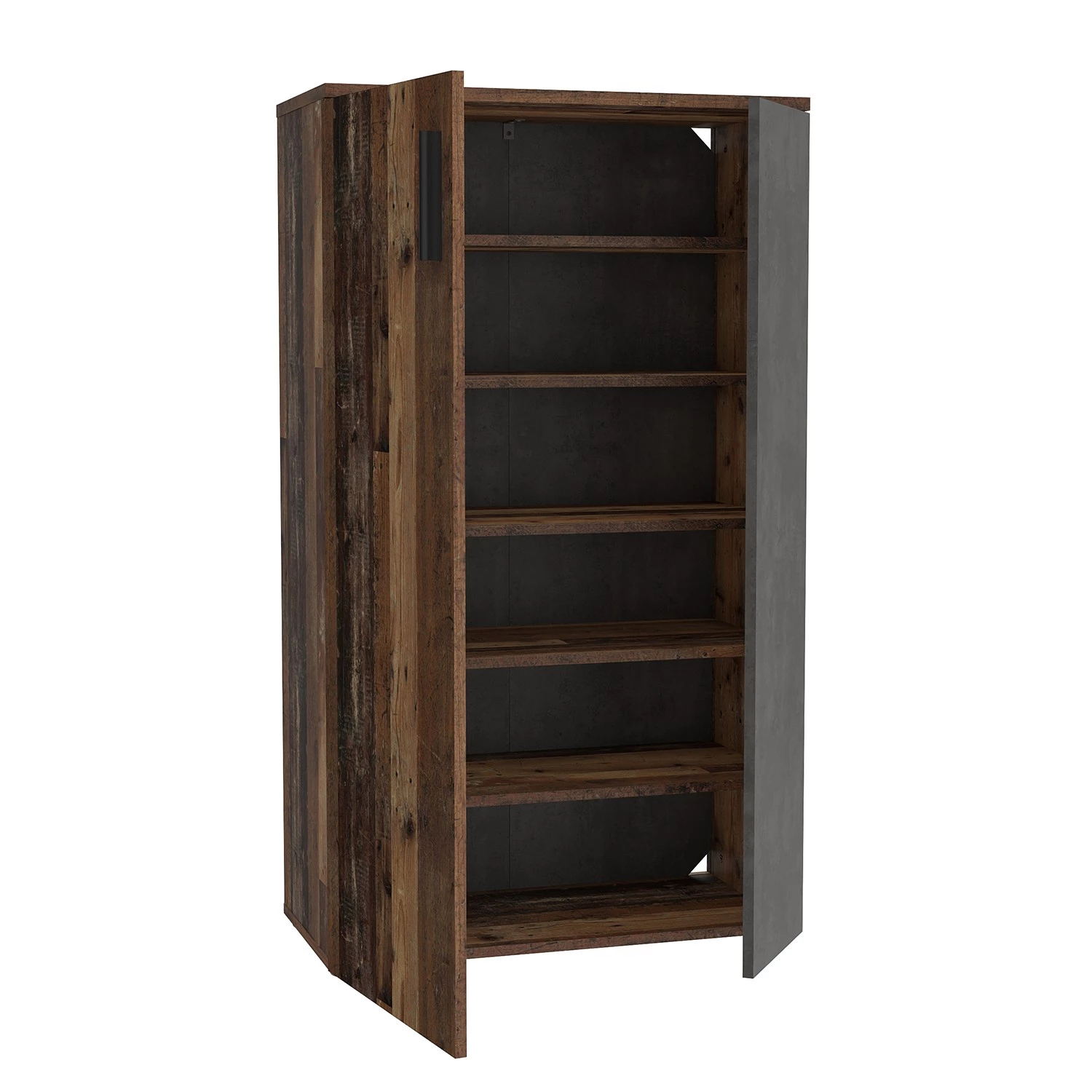 Loftscape Meuble à chaussures Cofresi - Imitation bois ancien / Anthracite 2 Loftscape Meuble à chaussures Cofresi - Imitation bois ancien / Anthracite – Image 2