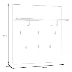 Red Living Porte-manteau mural Egan - Imitation chêne artisan / Imitation chêne noir -Vestiaires Soldes 1000270209 210609 06153700011 SKETCH DETAILS P000000001000270209 sketch