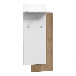 Norrwood Porte-manteau mural Boyd - Blanc / Imitation chêne