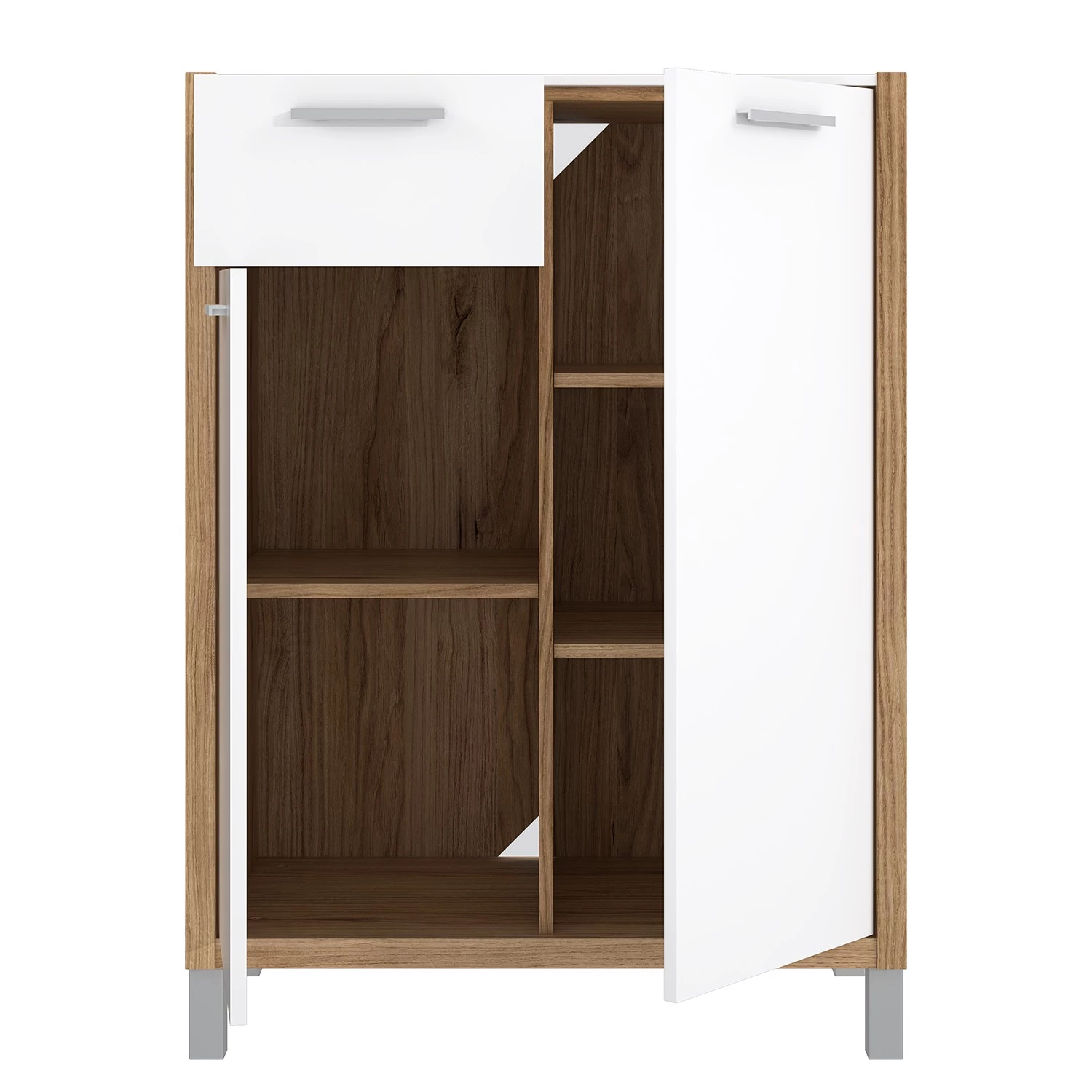 Norrwood Meuble à chaussures Boyd - Blanc / Imitation chêne 3 Norrwood Meuble à chaussures Boyd - Blanc / Imitation chêne – Image 3